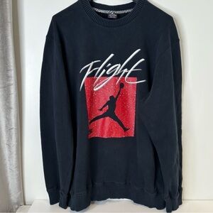 Vintage Nike Air Jordan  Flight Sweatshirt Adult XXL Black Red